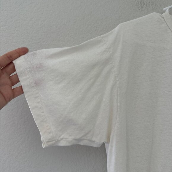 Left Field NYC Sportswear Slub Tee Shirt Crew Neck Short Sleeve Minimalist White - Picture 3 of 11